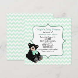 Mint Green Zickzack Custom Baby Dusche Einladung