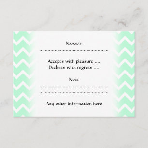 Mint Green Zigzag Zickzack Streifen. RSVP Karte