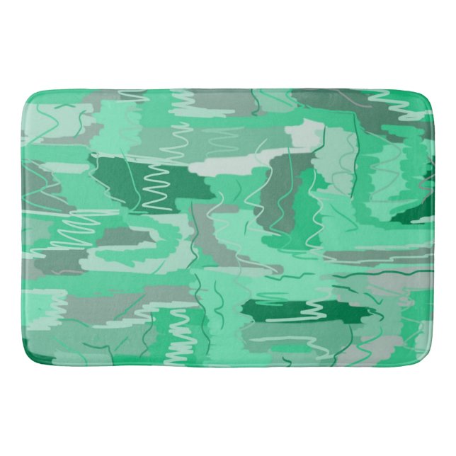 Mint Greenery Abstrakt Badematte (Vorderseite)