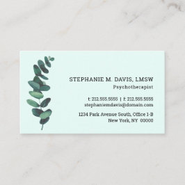 Mint Greenery Business Card Visitenkarte