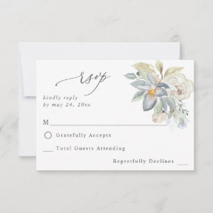 Mint Greenery & White Floral UAWG RSVP Karte
