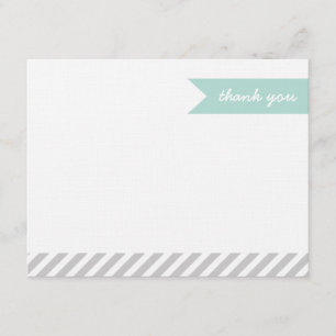 Mint & Grey Moderne Drapeau & Grilles Merci Cartes