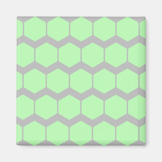 Mint Grün und Grau, Retro Geometrisches Muster. Magnet (Vorne)