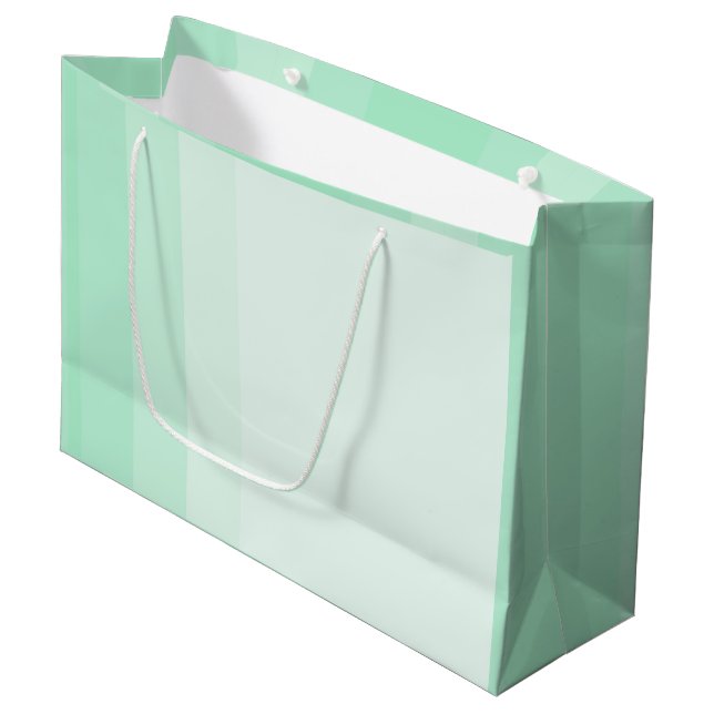Mint grüne moderne elegante Vorlage Trendy Große Geschenktüte (Vorderseite Schrägansicht)