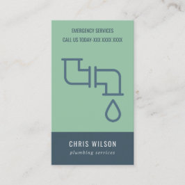MINT GRÜNE NAVY PLUMBER SERVICE PIPS PLUMBING VISITENKARTE