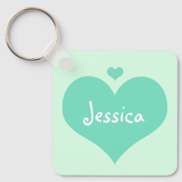 Mint Hearts Personalisiert Girly Name Schlüsselanh Schlüsselanhänger