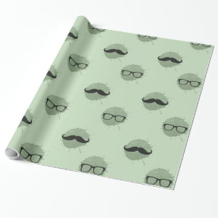 Mint Hipster Mustaches Geschenkpapier