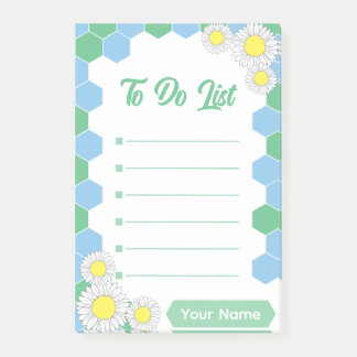 Mint Honeycomb Floral Post-it Klebezettel