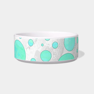 Mint Ice Aqua Blue Polka Dots Napf