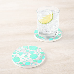 Mint Ice Aqua Blue Polka Dots Untersetzer