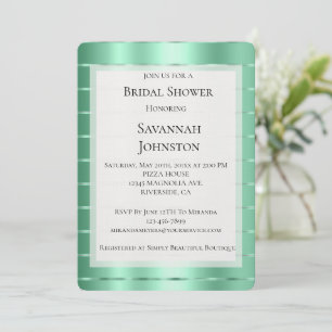Mint Jewel Ribbon Brautparty Einladung