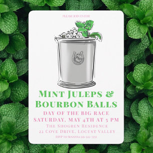 Mint Julep Bourbon Balls Pferderennen Derby Party Einladung