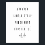 Mint Julep Cocktail Rezept Poster<br><div class="desc">Mint Julep Cocktail Rezept</div>
