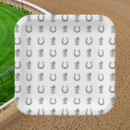 Mint Julep Cocktails and Horseshoes Derby Party Pappteller