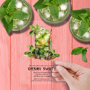 Mint Julep Derby Party Acryleinladungen