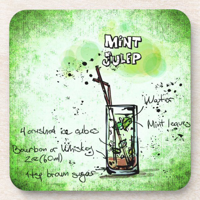 Mint Julep Drink Recipe Untersetzer (Vorderseite)