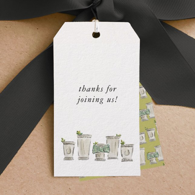 Mint Julep Geschenkanhänger (Watercolor mint julep gift tag.)