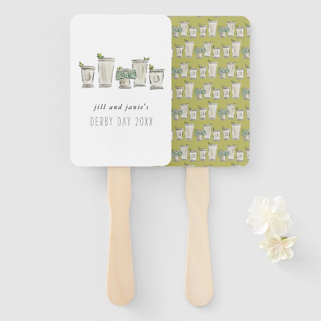 Mint Julep Pferderennen Derby Day Fächer (Vorne und Hinten)