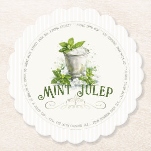 Mint Julep Rezept Derby Party Moderne Aquarellmale Untersetzer