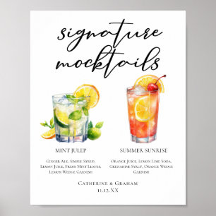 Mint Julep Sommer-Sonnenaufgang Heirats-Mocktails- Poster