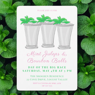 Mint Juleps Bourbon Balls Pferderennen Derby Day Einladung