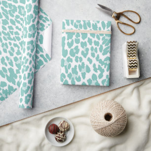 Mint Leopard Muster Geschenkpapier