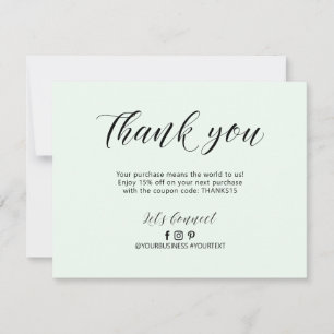 Mint Letting Business Package Dankeschön Card Dankeskarte
