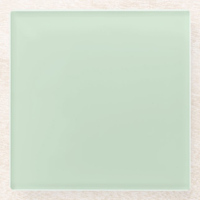 Mint Light Pastel Green Solid Color SW 6736 Glasuntersetzer (Vorderseite)