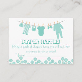 Mint Little Kleidung Diaper Raffle Tickets Begleitkarte