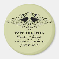 Mint Love Bird Wirbel speichern das Date Magnet