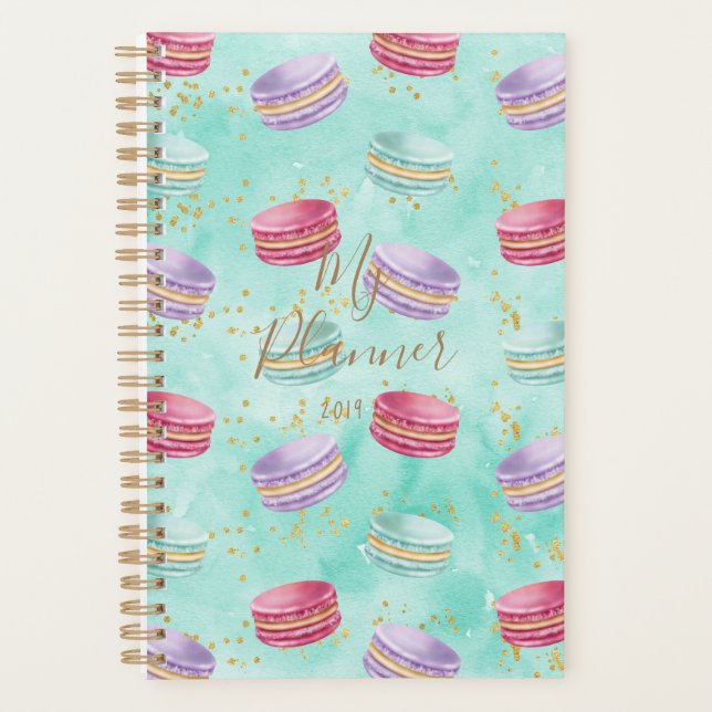 Mint Macaroon Cookies Delikate Confetti Planner Planer (Vorderseite)
