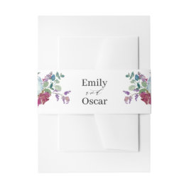 Mint & Mauve Floral Watercolor Hochzeit Einladungsbanderole