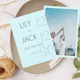 Mint Minimal Save the Date Elegante Verlobung Einladung