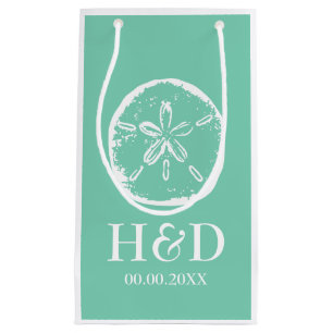 Mint monogramme et dollar mariage cadeau sacs