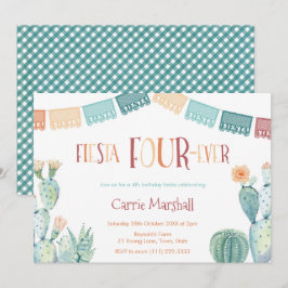 Mint Mustard Fiesta Viertages-Party Einladung