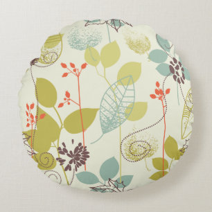 Mint n Olive Nature Coussin arrondi à motifs