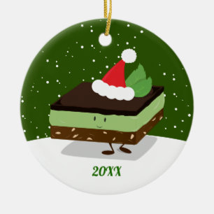 Mint Nanaimo Bar Weihnachtsmannmütze Jahr Weihnac Keramik Ornament