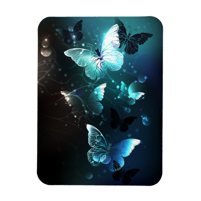 Mint Night Butterflies Magnet (Vertikal)