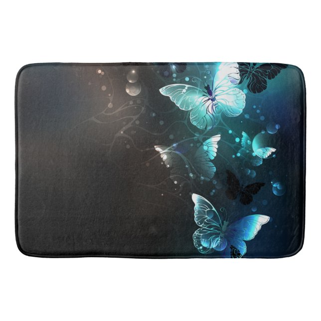 Mint-Night-Schmetterlinge Badematte (Vorderseite)