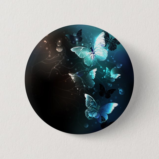Mint-Night-Schmetterlinge Button (Vorderseite)