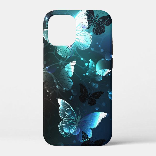 Mint-Night-Schmetterlinge Case-Mate iPhone Hülle (Rückseite)