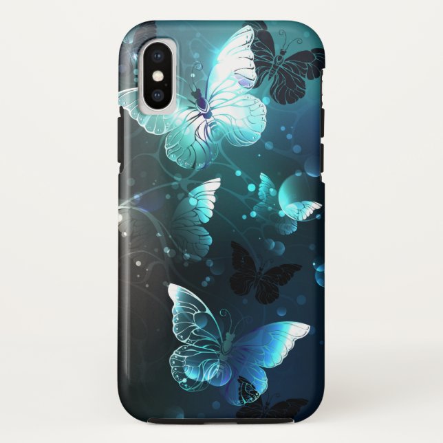 Mint-Night-Schmetterlinge Case-Mate iPhone Hülle (Rückseite)