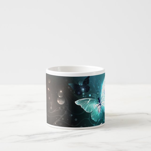 Mint-Night-Schmetterlinge Espressotasse (Vorderseite)