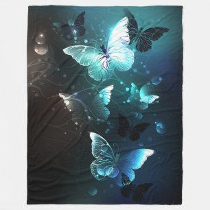 Mint-Night-Schmetterlinge Fleecedecke