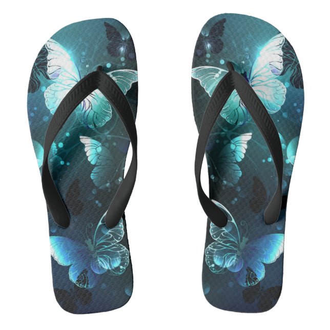 Mint-Night-Schmetterlinge Flip Flops (Fußbett)