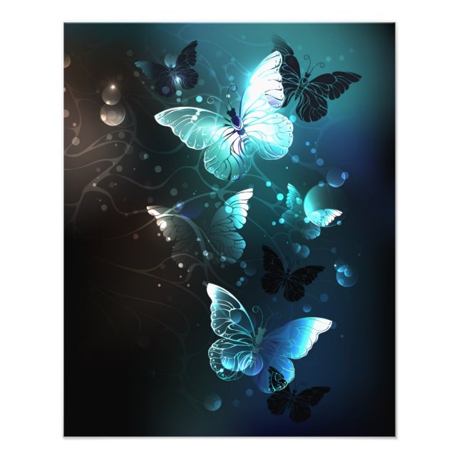 Mint-Night-Schmetterlinge Fotodruck (Vorne)