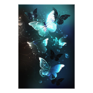 Mint-Night-Schmetterlinge Fotodruck