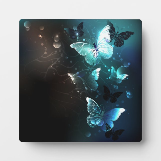 Mint-Night-Schmetterlinge Fotoplatte (Vorderseite)