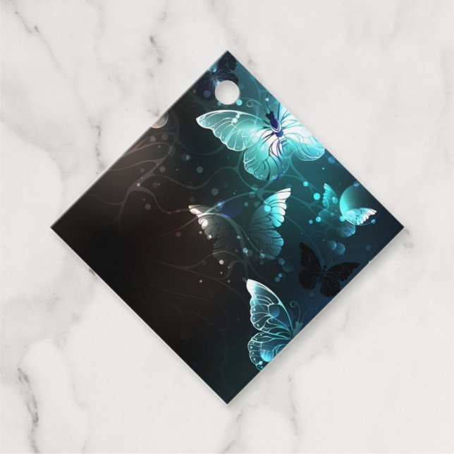 Mint-Night-Schmetterlinge Geschenkanhänger (Vorderseite)