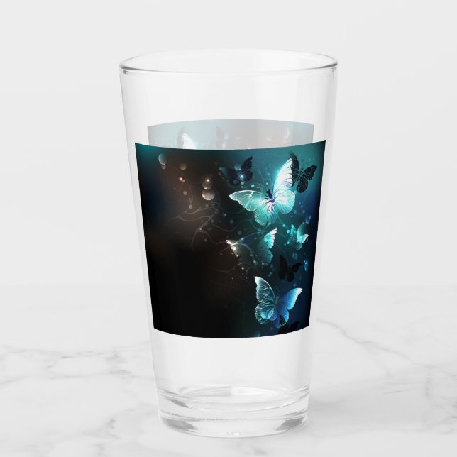 Mint-Night-Schmetterlinge Glas (Vorderseite)